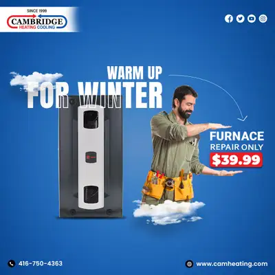 Don’t wait until it’s freezing! If your furnace is acting up, call Cambridge Heating & Cooling now a...