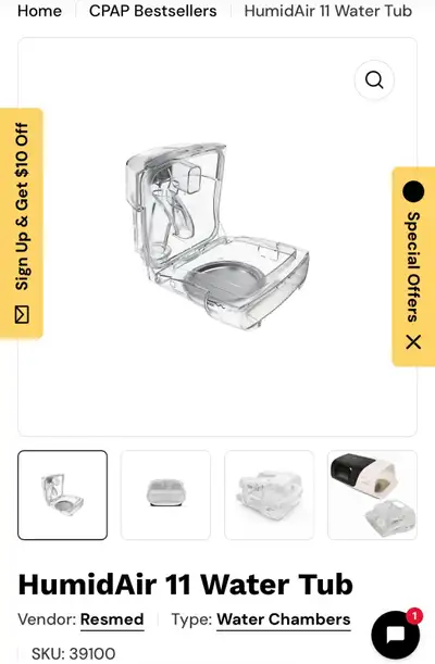 HumidAir 11 Water Tub CPAP ResMed, View more