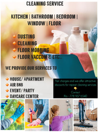 Cleaning Services in British Columbia @ $25 per hour, 7789576540