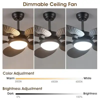 Wiviniya 44" Tropical Palm Leaf Ceiling Fan with LED Light, Remo, View more