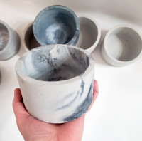 8 Marbled Concrete Vessels - 15oz candle Vessels