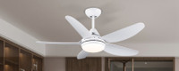 White Ceiling Fan with Lights and Remote Control
