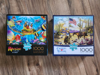 NEXT-TO-NEW 1000-pc BUFFALO jigsaw puzzles $10 ea./$15 BOTH