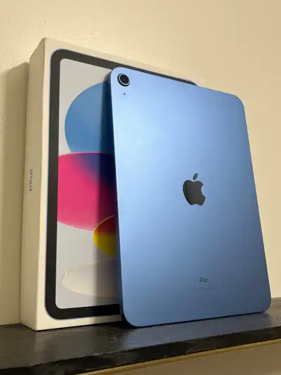 Like New Blue Apple iPad 10th Generation 64GB in Original Box, View more