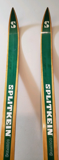 Vintage Wood Cross Country Skis Splitkein Sweden 