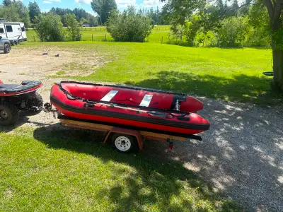 Seamax Ocean380 12.5' Heavy-Duty PVC Inflatable Boat with Trailer Excellent condition and ready for...