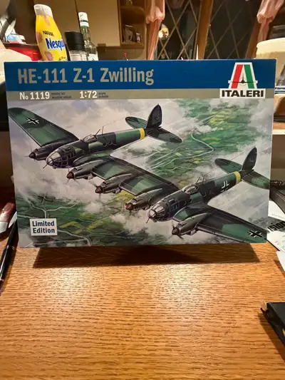 Ultra rare 1/72 Italeri HE-111 Z1 Zwilling airplane plastic model kit/!! From 2005– ( 21 years old )...
