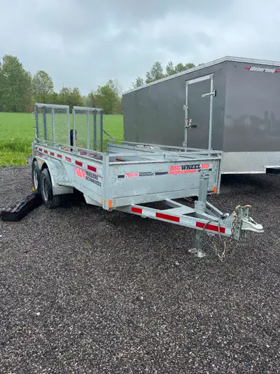 N&N GALVANIZED UTILITY TRAILER WITH REINFORCED RAMPS AND STABILIZER LEGS IN GREAT CONDITION. 3500lb...