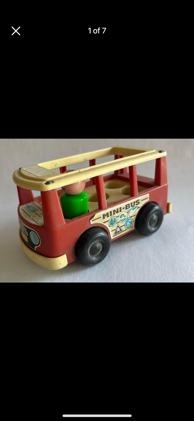 1969 Vintage Fisher Price Mini Bus Little People Toys in Arts & Collectibles in Kingston