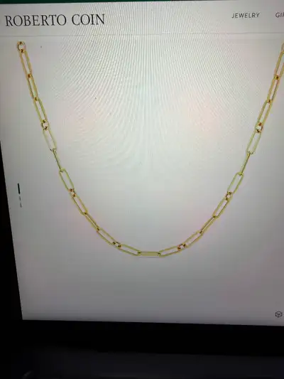 Roberto Coin GOLD PAPERCLIP AND ROUND LINK CHAIN NECKLACE, View more