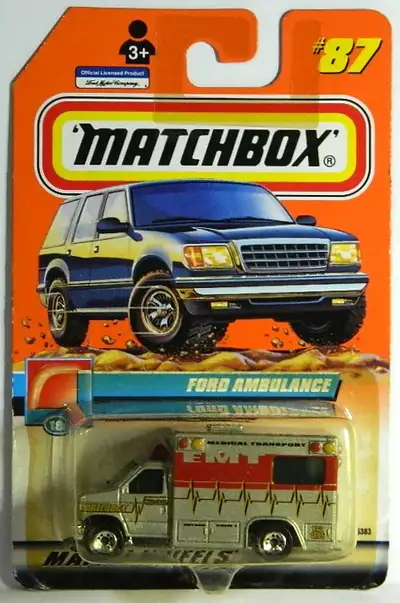 Matchbox 1/64 scale Ford Ambulance #87 in silver new sealed, $5. Blister has yellowed. Pickup in nor...