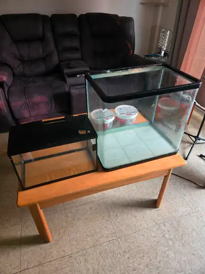 Aquarium 20 gallons et 10 gallons ,toute offre raisonnable accepté info Yves 514-746-5446 donne cert...