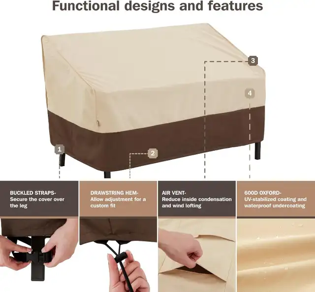 LORIANO Patio Furniture Covers 3PC Chair Loveseat Table SUPERB in Patio & Garden Furniture in Chatham-Kent - Image 5