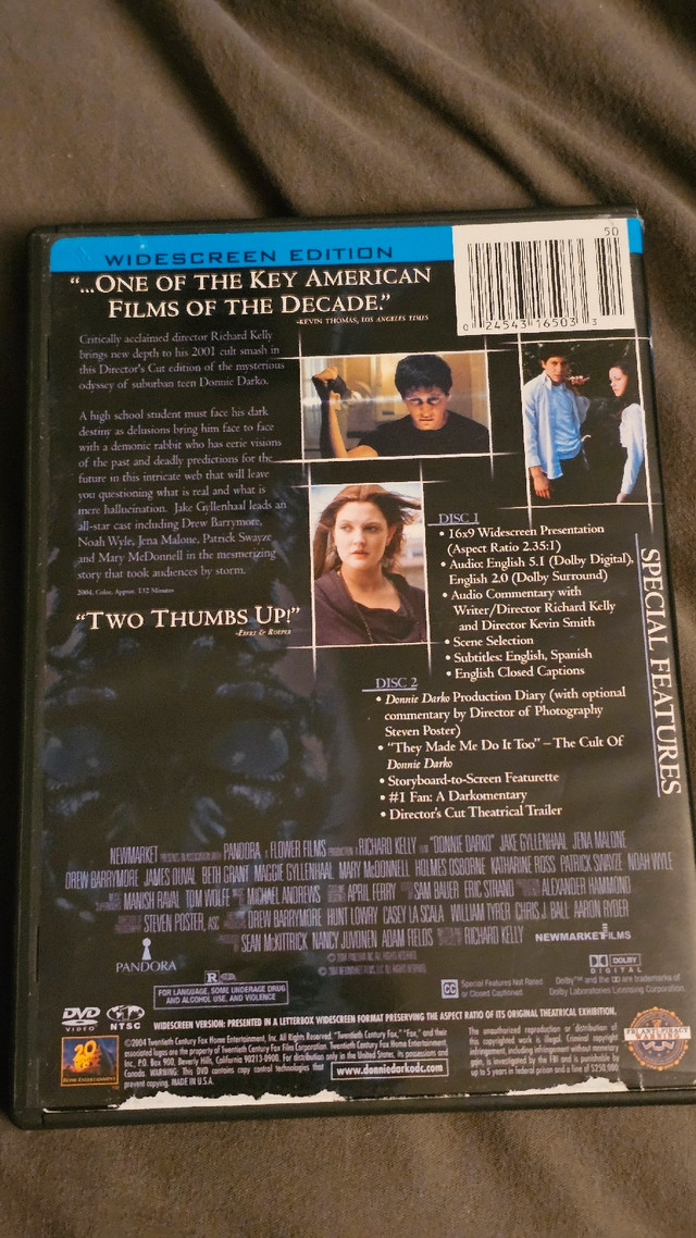 donnie darko dvd movie  in CDs, DVDs & Blu-ray in Edmonton - Image 2