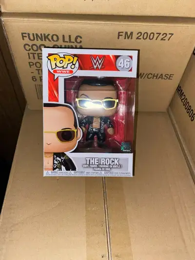 WWE The Rock Funko Pop #46 NO CHASE STICKER W/ PROTECTOR RARE, View more