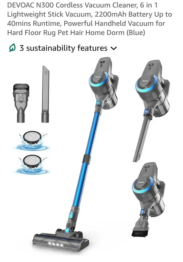 DEVOAC N300 Cordless Vacuum in Vacuums in Markham / York Region - Image 5