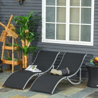 S-shaped Foldable Outdoor Chaise Lounge Chair Reclining for Pati