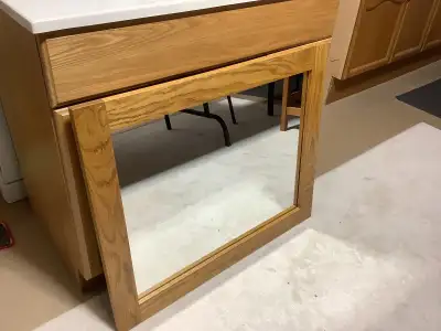 Bathroom vanity with top and mirror oak, View more