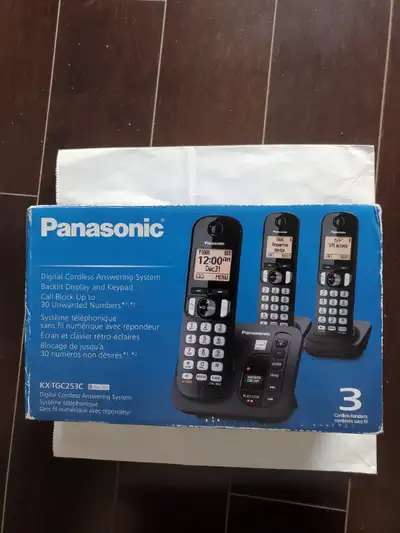 Panasonic 3 Cordless Phones Answering System, View more
