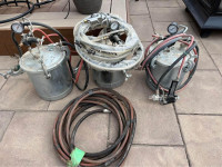 3 used pressure pots for spraying