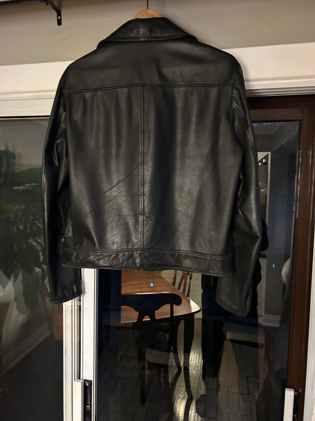 Genuine Black Leather Retro Biker Jacket dans Articles multiples  à Région d’Oakville/Halton - Image 3