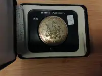 1871 British Columbia Canada silver dollar coin