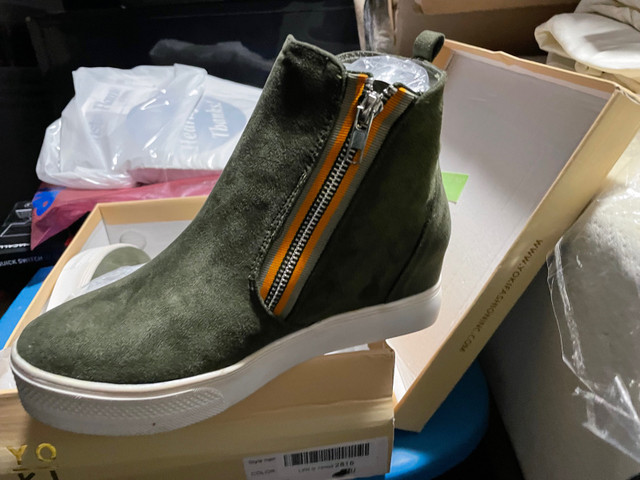 Brand new green suede boots size 7 in Women's - Shoes in Barrie