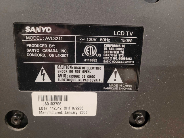 Sanyo LCD TV in TVs in Ottawa - Image 2