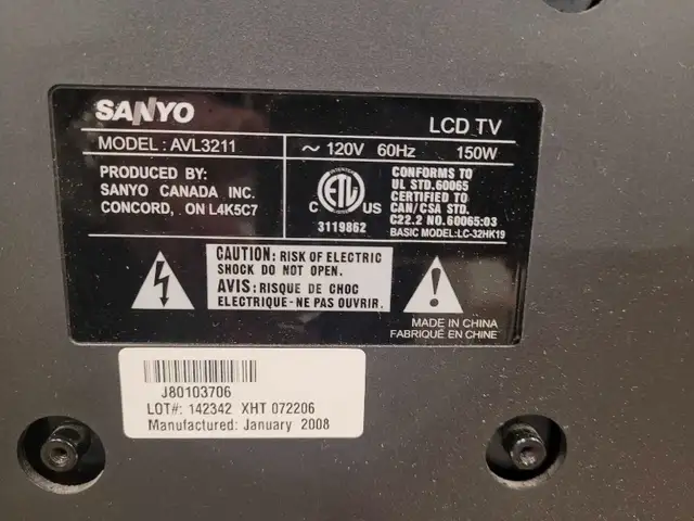 Sanyo LCD TV in TVs in Ottawa - Image 3