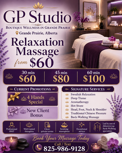 GP Studio | Massage From $60 | Boutique Spa | Grande Prairie, View more
