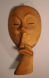 "Quiet" Balinese Hand Carved Wooden Mask