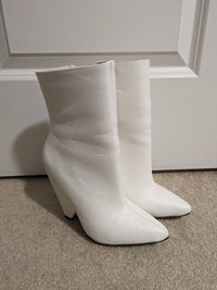 White Ankle Boots - Size 6.5