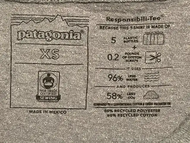 Patagonia Men's Responsibili-tee Long Sleeve Logo Shirt Grey XS in Men's in Calgary - Image 5