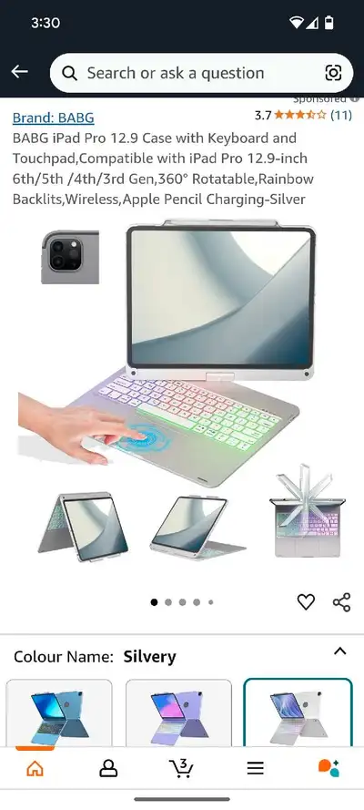 Compatible devicesiPad Pro 12.9-inch 3rd, 4th, 5th, 6th Gen Form factorCase Shell typeHard MaterialA...