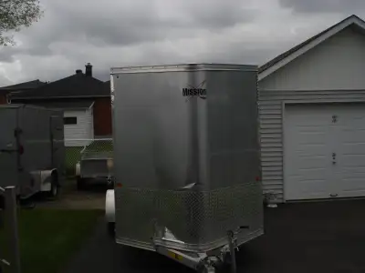 remorque 6 x 10 essieux 3500 lb torsion frein électrique roue 15 pouce mag 6 pied 6 pouce haut tolle...