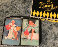 Vintage Pin-up Girls playing cards, Plastilac Plastic coated