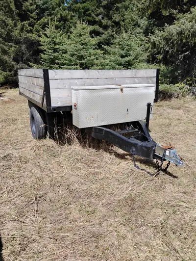 One ton duley axel , heavy-duty rebuilt old dump box trailer , 2 inch ball , no papers bring your ow...