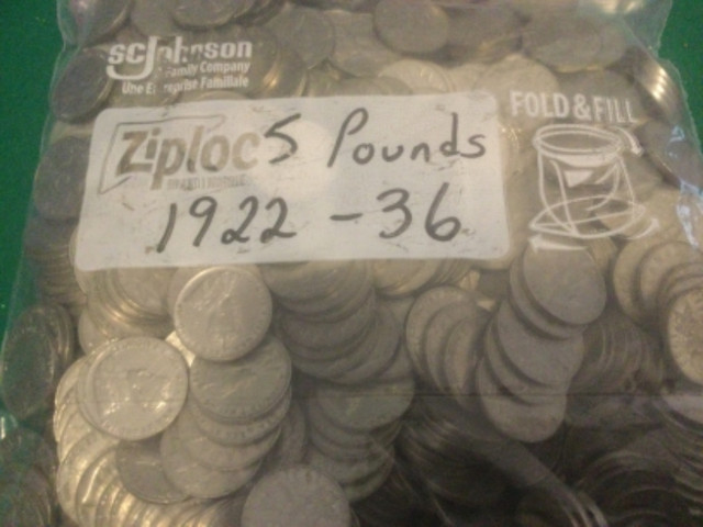 Canada 1922-1936, 5 pounds of nickels (500 coins) in Arts & Collectibles in Chatham-Kent
