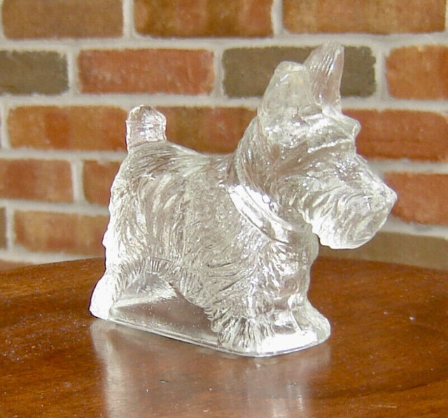 Antique Clear Glass Molded Scottish Terrier Scotty Candy Holder in Arts & Collectibles in City of Toronto