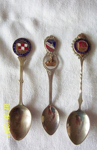 3 SOUVENIR SPOONS FROM OCEAN LINERS  **NEW PRICE**