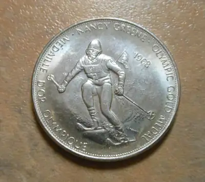 Nancy Greene Olympic Gold Medal 1968 - Great Canadian Moments commemorative coin/token/medallion Gre...