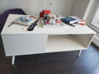HOME Mid Century Modern Coffee Table with Open Storage Shelf
