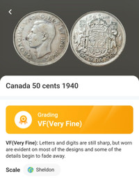 Canadian Silver 50 Cents Coins King George VI Canada Half Dollar