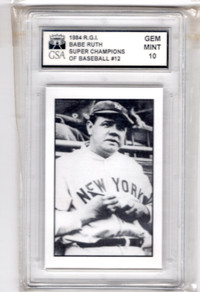 1984 R.G.I. BABE RUTH SUPER CHAMPIONS OF BASEBALL #12 GRADED 10