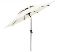 FLAME&SHADE 9 ft Double Top Outdoor Market Patio Table Umbrella