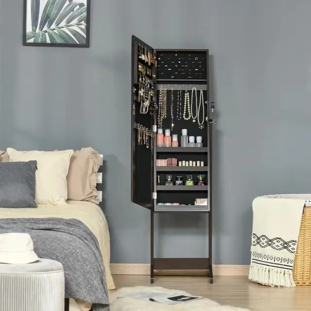 Mirror Jewelry Cabinet Armoire, Lockable Jewelry Organizer  in Home Décor & Accents in Markham / York Region - Image 8