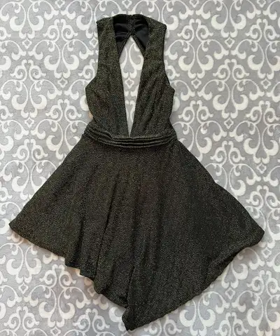 REVAMPED Glittery Black & Gold Skort Dress , View more