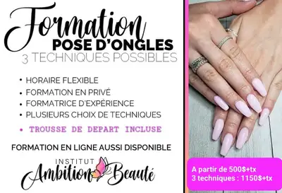 Cours en pose d'ongles: Résine et poudre/ Gel UV / Acrylique ! Offert par l'Institut Ambition Beauté...