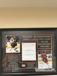 Signed Daniel Alfredsson 1000th point frame