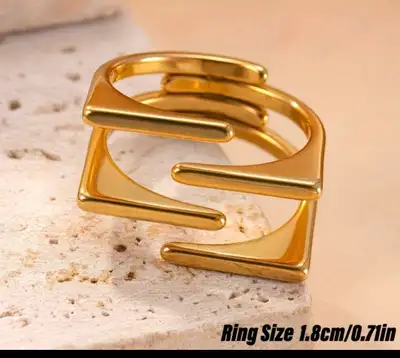 New 18k gold plated stainless steel ring, View more